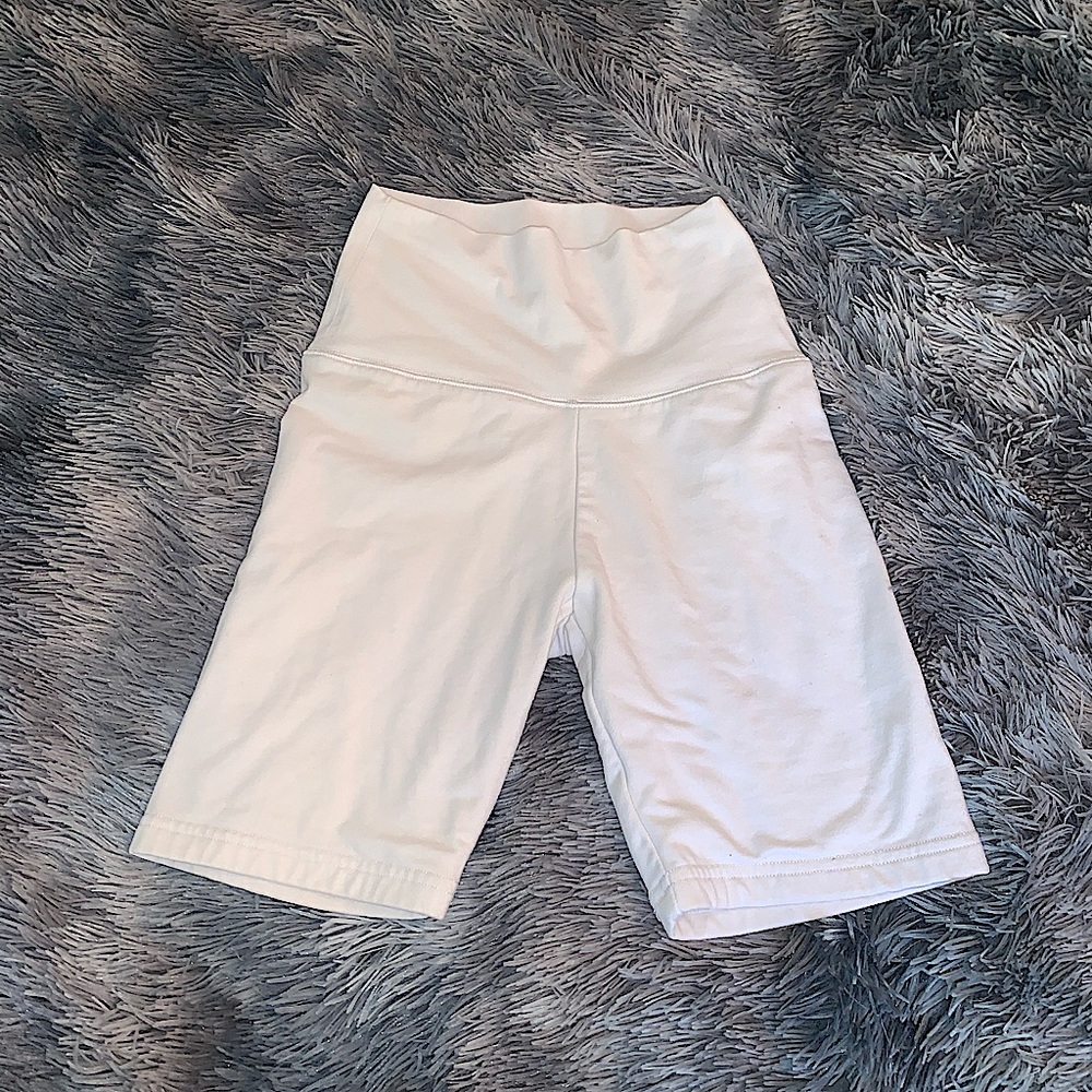 White aerie biker shorts!